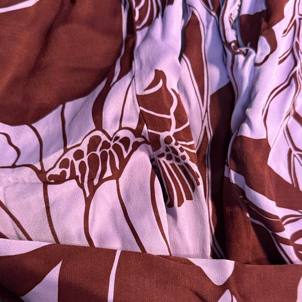 Maeve Burgundy and White Floral Wide-Leg Pants - Picture 6 of 6